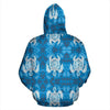 Blue Hawaiian Shark Sea Turtle Pattern Print Women Men Pullover Hoodie-grizzshop