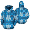 Blue Hawaiian Shark Sea Turtle Pattern Print Women Men Pullover Hoodie-grizzshop