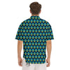 Blue Head Gorilla Geometric Triangle Print Pattern Men's Short Sleeve Shirts-grizzshop