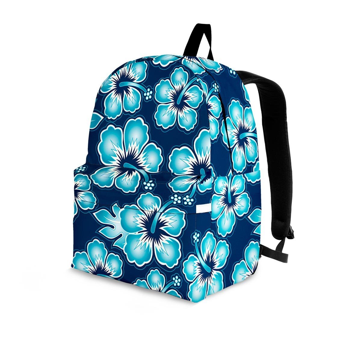 Blue Hibiscus Hawaiian Print Backpack-grizzshop