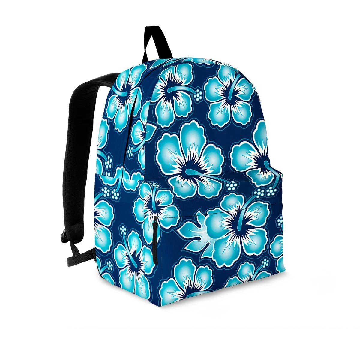 Blue Hibiscus Hawaiian Print Backpack-grizzshop