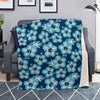 Blue Hibiscus Hawaiian Print Blanket-grizzshop