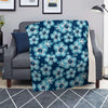 Blue Hibiscus Hawaiian Print Blanket-grizzshop