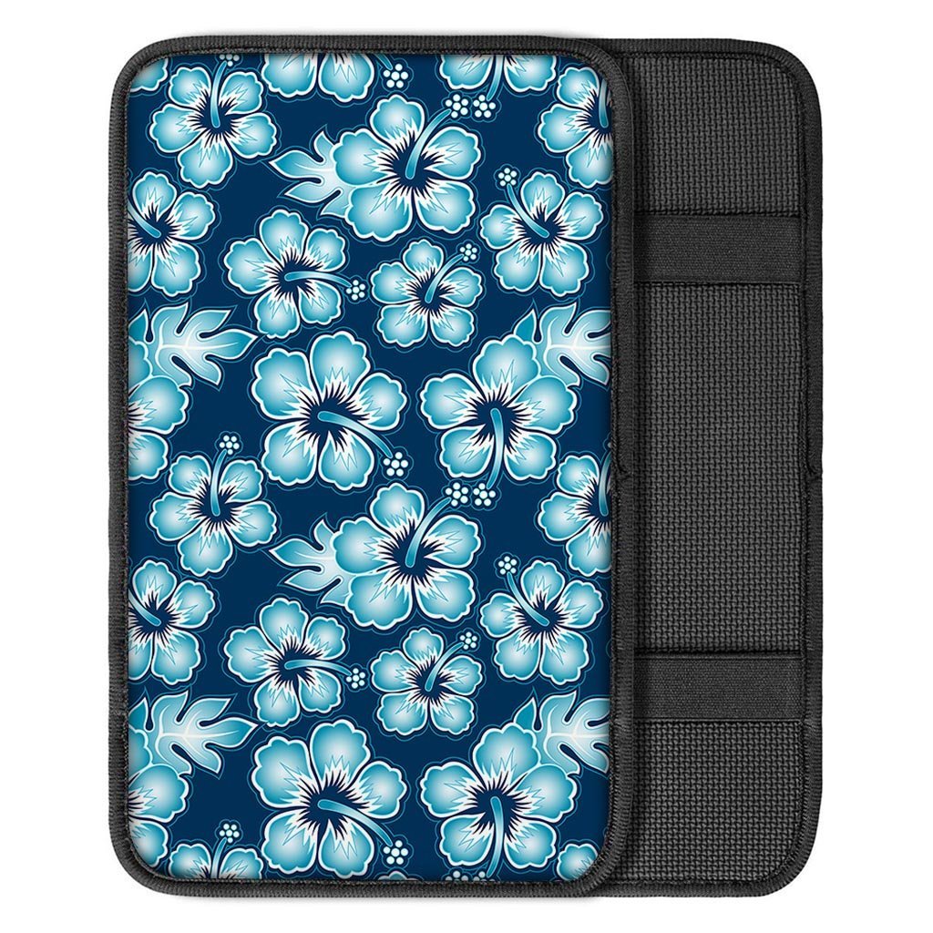 Blue Hibiscus Hawaiian Print Car Console Cover-grizzshop