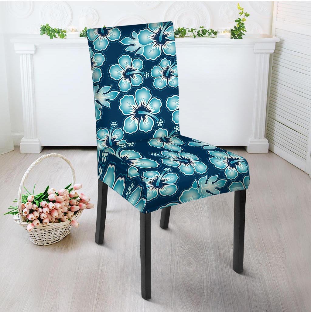 Blue Hibiscus Hawaiian Print Chair Cover-grizzshop