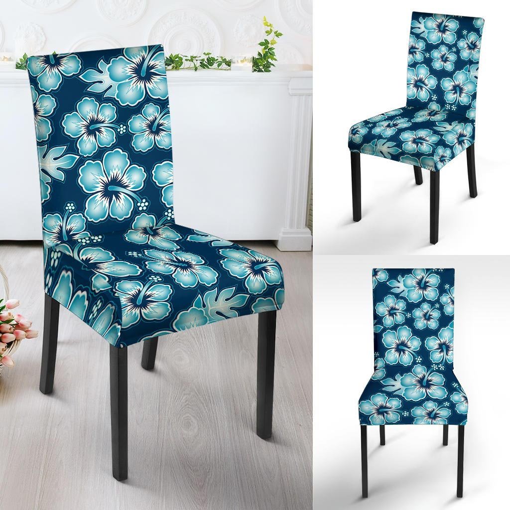 Blue Hibiscus Hawaiian Print Chair Cover-grizzshop