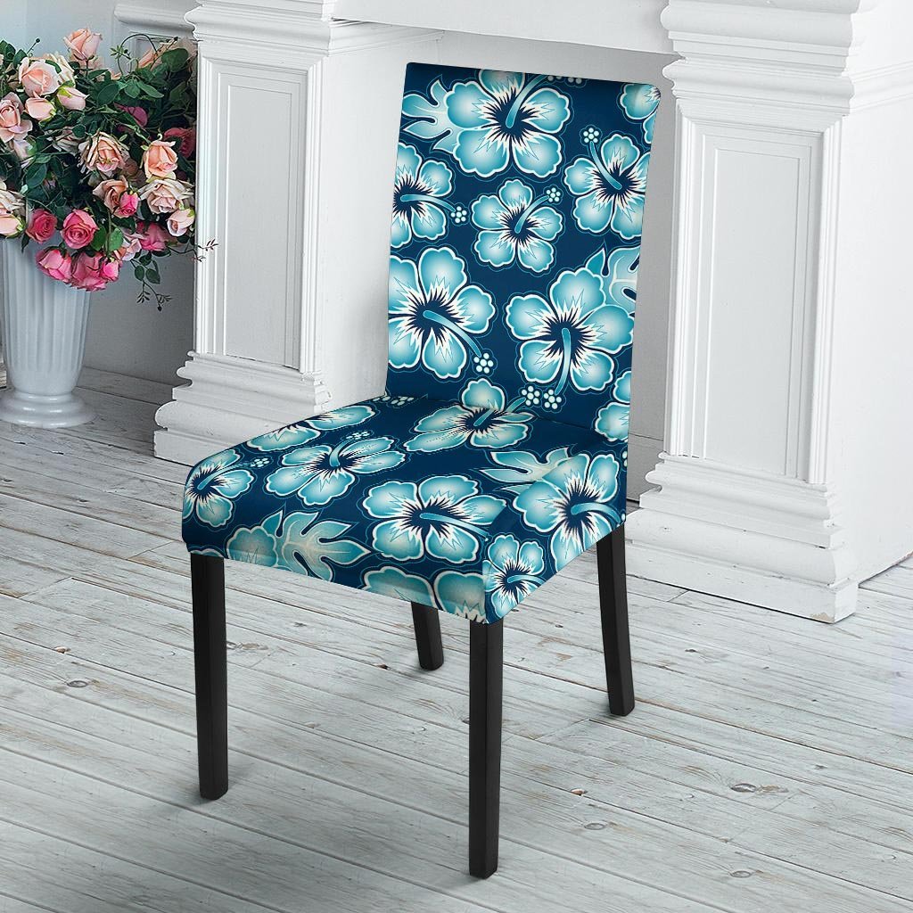 Blue Hibiscus Hawaiian Print Chair Cover-grizzshop