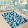 Blue Hibiscus Hawaiian Print Floor Mat-grizzshop