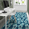 Blue Hibiscus Hawaiian Print Floor Mat-grizzshop