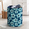 Blue Hibiscus Hawaiian Print Laundry Basket-grizzshop