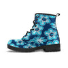 Blue Hibiscus Hawaiian Print Men's Boots-grizzshop