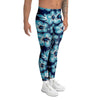 Blue Hibiscus Hawaiian Print Men's Leggings-grizzshop