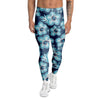 Blue Hibiscus Hawaiian Print Men's Leggings-grizzshop