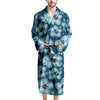 Blue Hibiscus Hawaiian Print Men's Robe-grizzshop