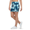 Blue Hibiscus Hawaiian Print Mini Skirt-grizzshop