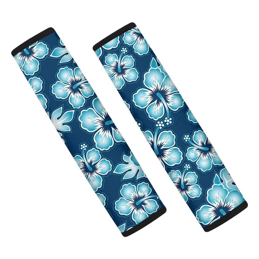 Blue Hibiscus Hawaiian Print Seat Belt Cover-grizzshop