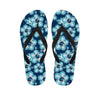 Blue Hibiscus Hawaiian Print Women's Flip Flops-grizzshop