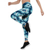 Blue Hibiscus Hawaiian Print Women's Leggings-grizzshop