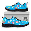 Blue Hot Air Balloon Print Pattern Black Sneaker-grizzshop