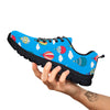 Blue Hot Air Balloon Print Pattern Black Sneaker-grizzshop