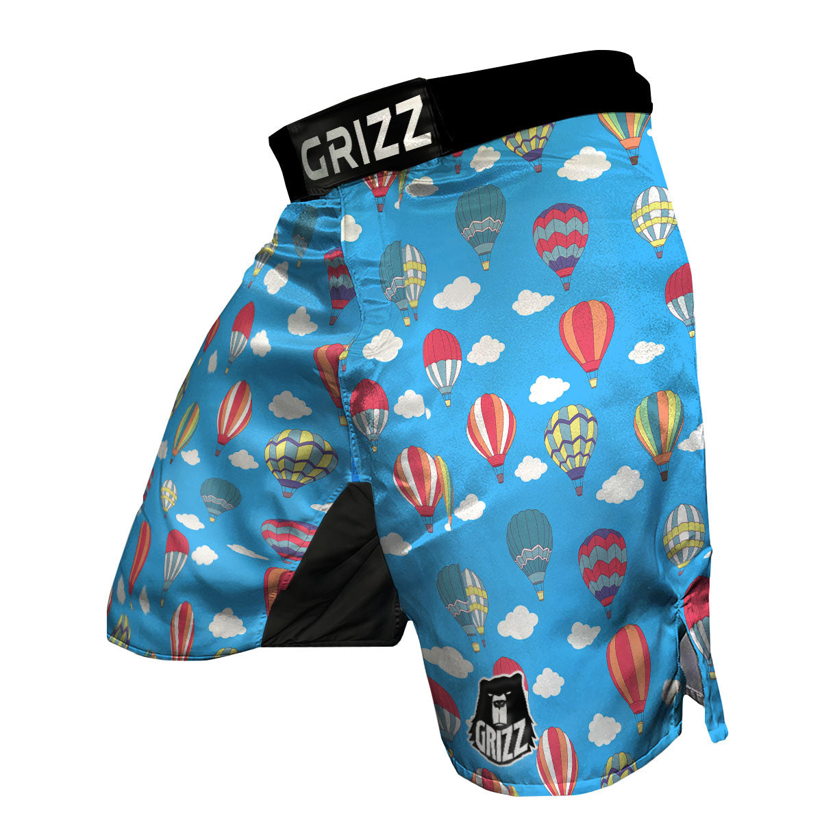 Blue Hot Air Balloon Print Pattern MMA Shorts-grizzshop