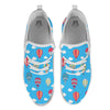 Blue Hot Air Balloon Print Pattern White Athletic Shoes-grizzshop