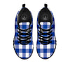 Blue Indigo And White Gingham Print Black Sneaker-grizzshop