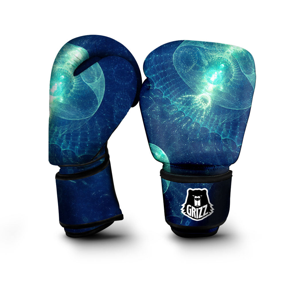 Blue Jellyfish On Deep Sea Print Boxing Gloves-grizzshop