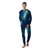 Blue Jellyfish On Deep Sea Print Men's Pajamas-grizzshop