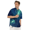 Blue Jellyfish On Deep Sea Print Men's Short Sleeve Shirts-grizzshop