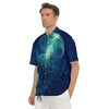 Blue Jellyfish On Deep Sea Print Men's Short Sleeve Shirts-grizzshop