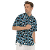 Blue Killer Whale Print Pattern Men's Short Sleeve Shirts-grizzshop