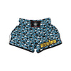 Blue Killer Whale Print Pattern Muay Thai Boxing Shorts-grizzshop