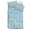 Blue Koala Pattern Print Duvet Cover Bedding Set-grizzshop