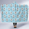 Blue Koala Pattern Print Hooded Blanket-grizzshop