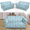 Blue Koala Pattern Print Loveseat Cover-grizzshop