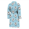 Blue Koala Pattern Print Men Long Robe-grizzshop