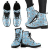 Blue Koala Pattern Print Men Women Leather Boots-grizzshop
