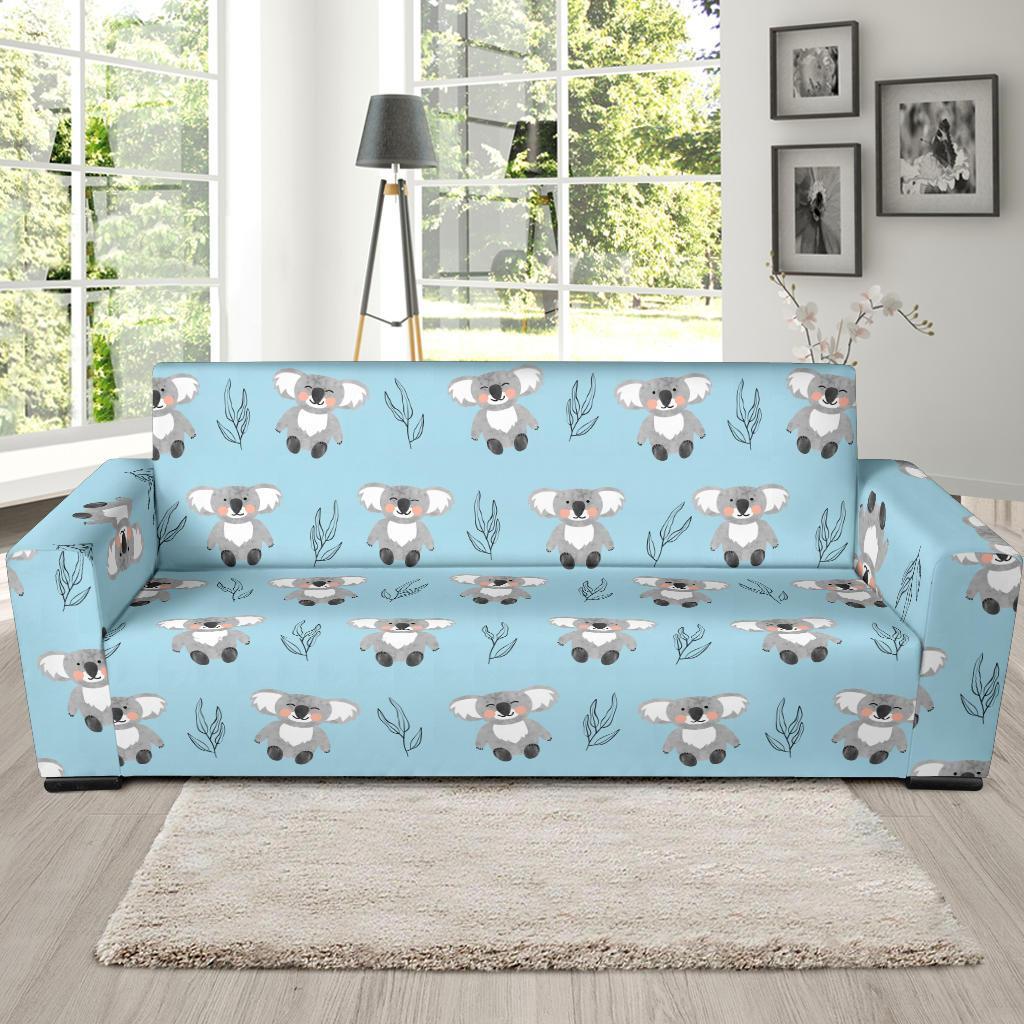 Blue Koala Pattern Print Sofa Covers-grizzshop