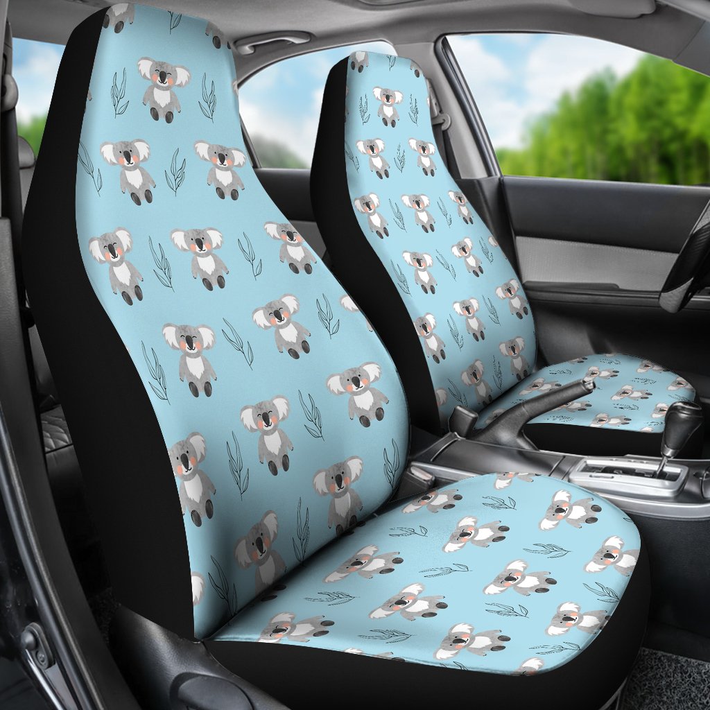 Blue Koala Pattern Print Universal Fit Car Seat Cover-grizzshop