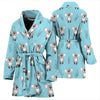 Blue Koala Pattern Print Women Long Robe-grizzshop