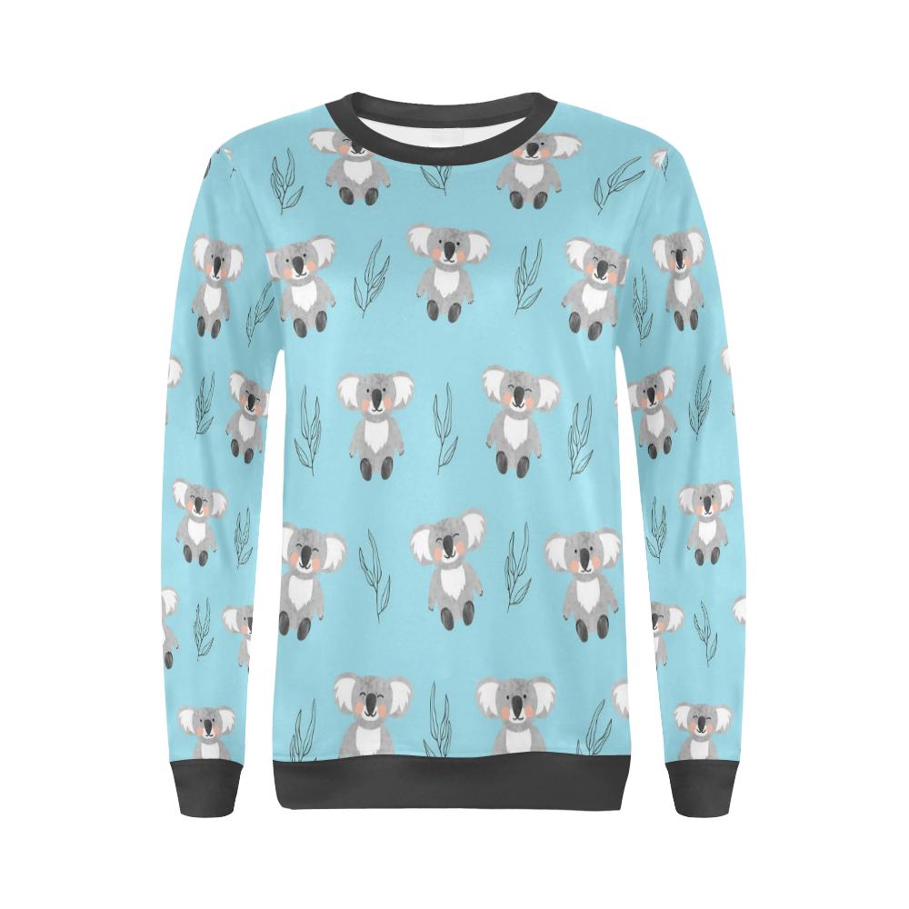 Blue Koala Pattern Print Women's Sweatshirt-grizzshop