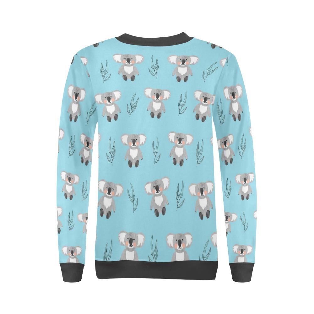 Blue Koala Pattern Print Women's Sweatshirt-grizzshop