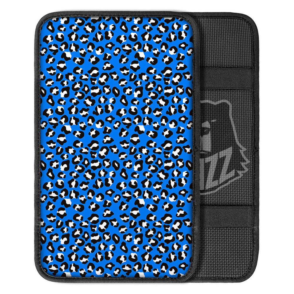 Blue Leopard Print Pattern Car Center Console Cover-grizzshop