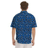 Blue Leopard Print Pattern Men's Short Sleeve Shirts-grizzshop