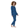 Blue Leopard Print Pattern Women's Pajamas-grizzshop