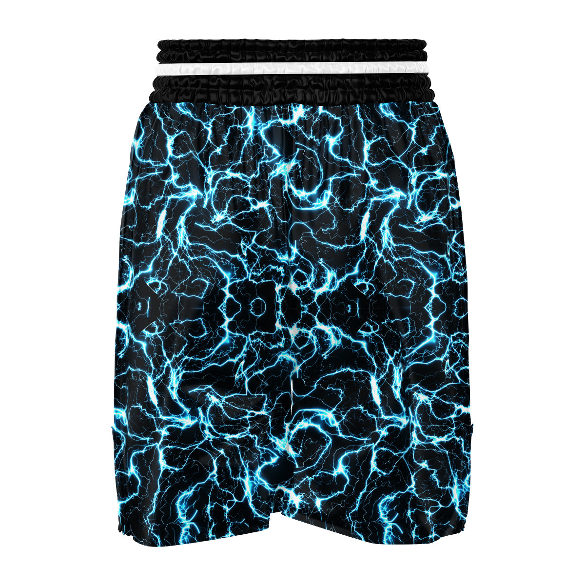 Blue Lightning Explosion Print Pattern Boxing Shorts-grizzshop