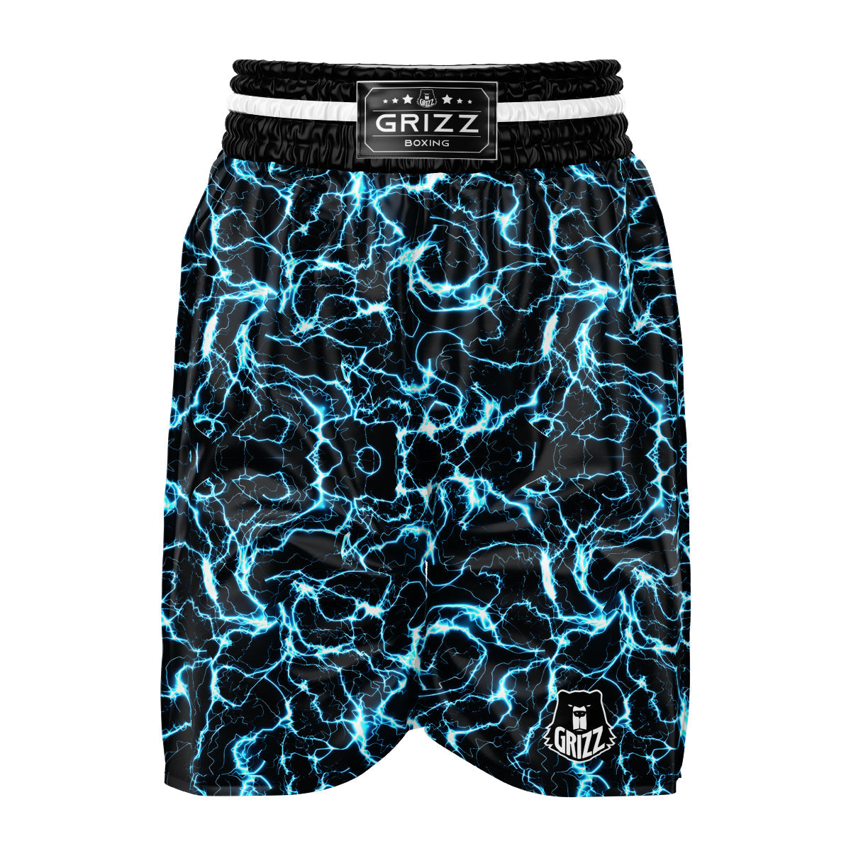 Blue Lightning Explosion Print Pattern Boxing Shorts-grizzshop