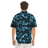 Blue Lightning Explosion Print Pattern Men's Short Sleeve Shirts-grizzshop