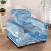 Blue Liquid Marble Armchair Cover-grizzshop